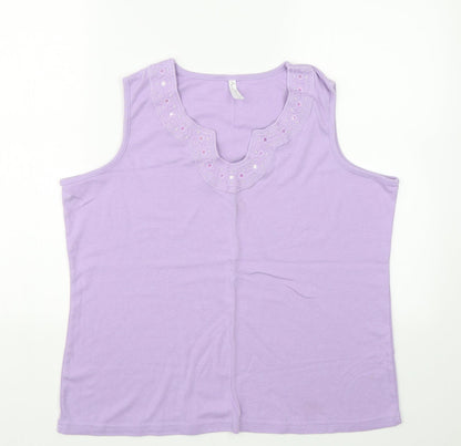 Womens UK Size XL BM Purple Basic Tank
