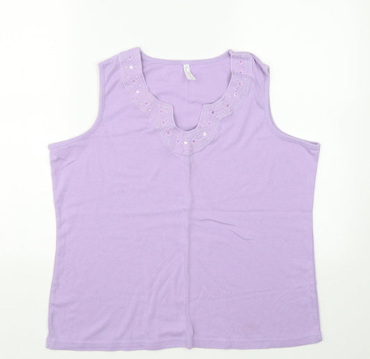 Womens UK Size XL BM Purple Basic Tank