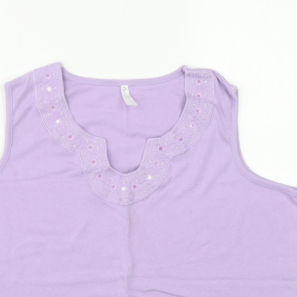 Womens UK Size XL BM Purple Basic Tank
