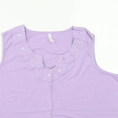 Womens UK Size XL BM Purple Basic Tank