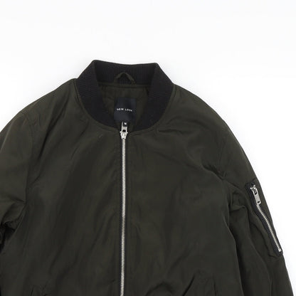 Womens UK Size 10 New Look Green Bomber Jacket