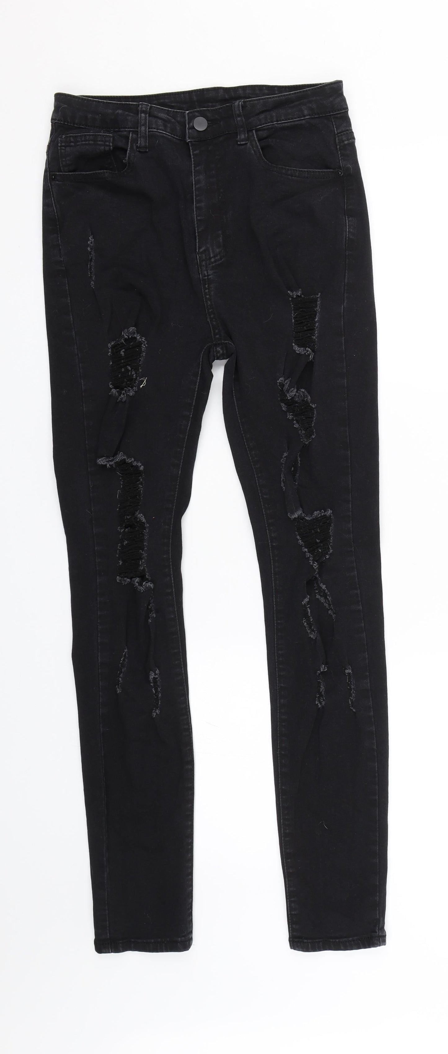 Womens UK Size S Shien Regular Fit Skinny Black Jeans