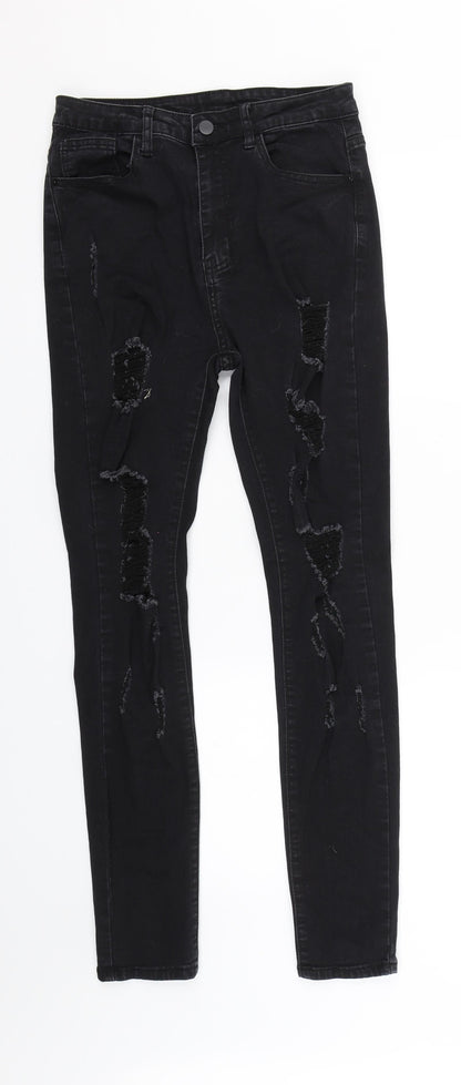 Womens UK Size S Shien Regular Fit Skinny Black Jeans