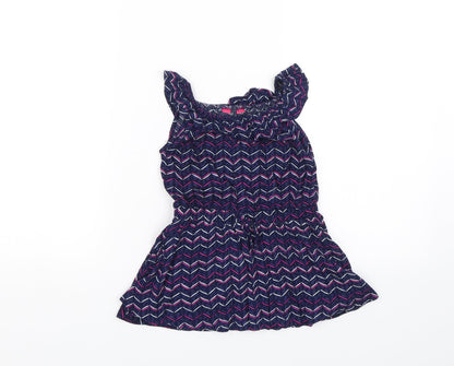 Young Dimension Girls Blue Striped  Tank Dress  Size 12-18 Months