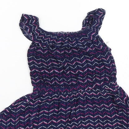 Young Dimension Girls Blue Striped  Tank Dress  Size 12-18 Months