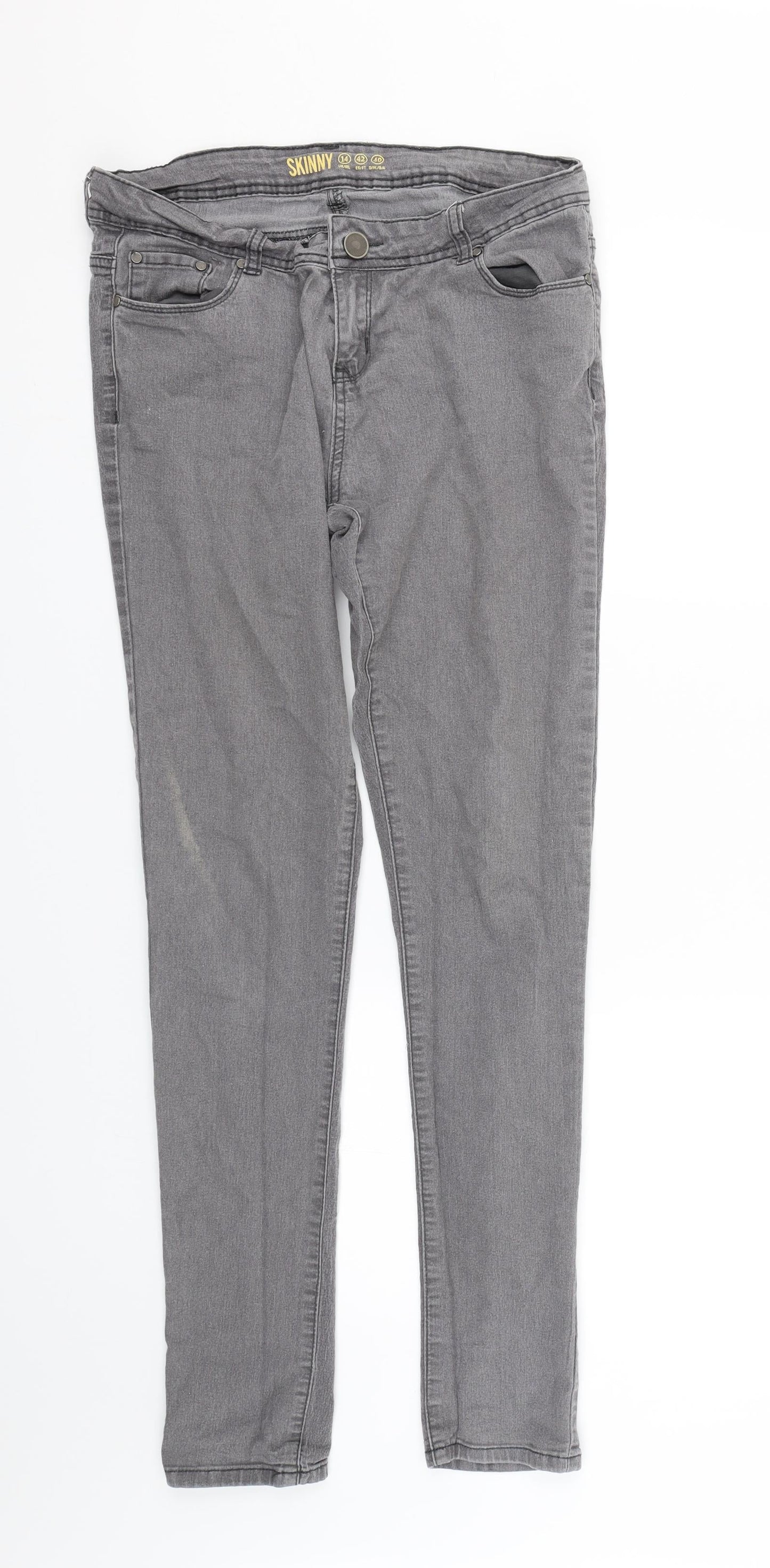 Denim co Womens Grey  Denim Skinny Jeans Size 14 L30 in