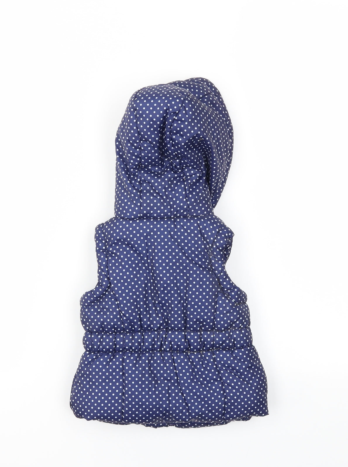 Matalan Girls Blue Polka Dot  Gilet Coat Size 3-6 Months