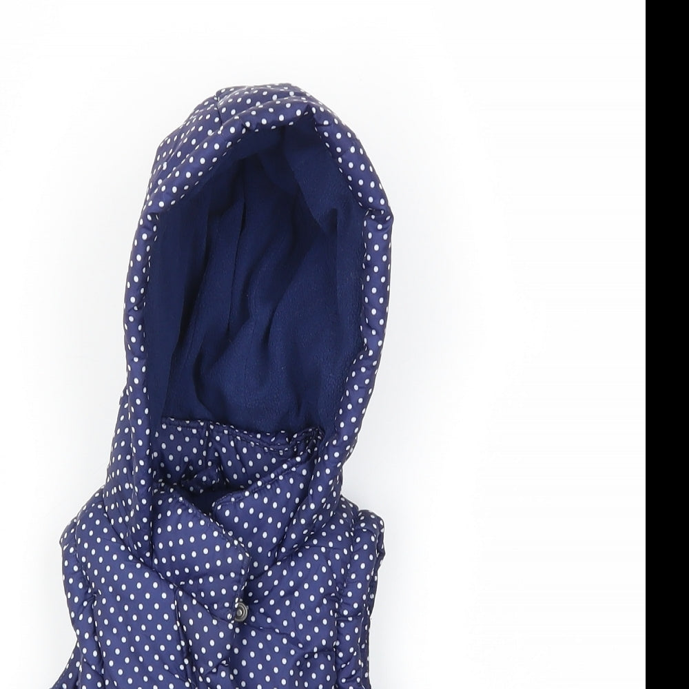 Matalan Girls Blue Polka Dot  Gilet Coat Size 3-6 Months