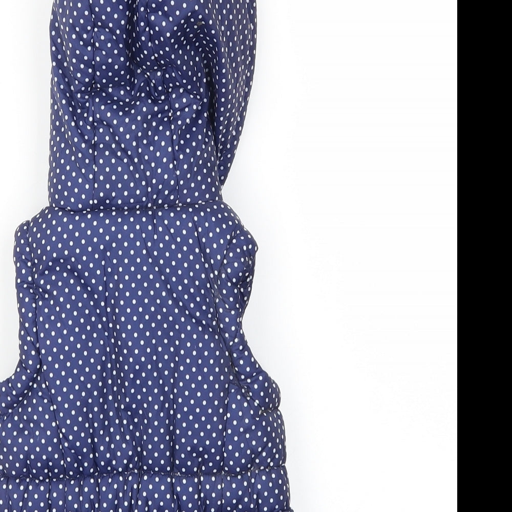 Matalan Girls Blue Polka Dot  Gilet Coat Size 3-6 Months