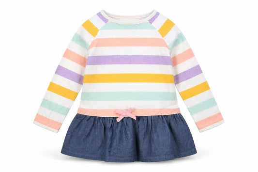 BHS Girls Multicoloured Striped  Fit & Flare  Size 12-18 Months