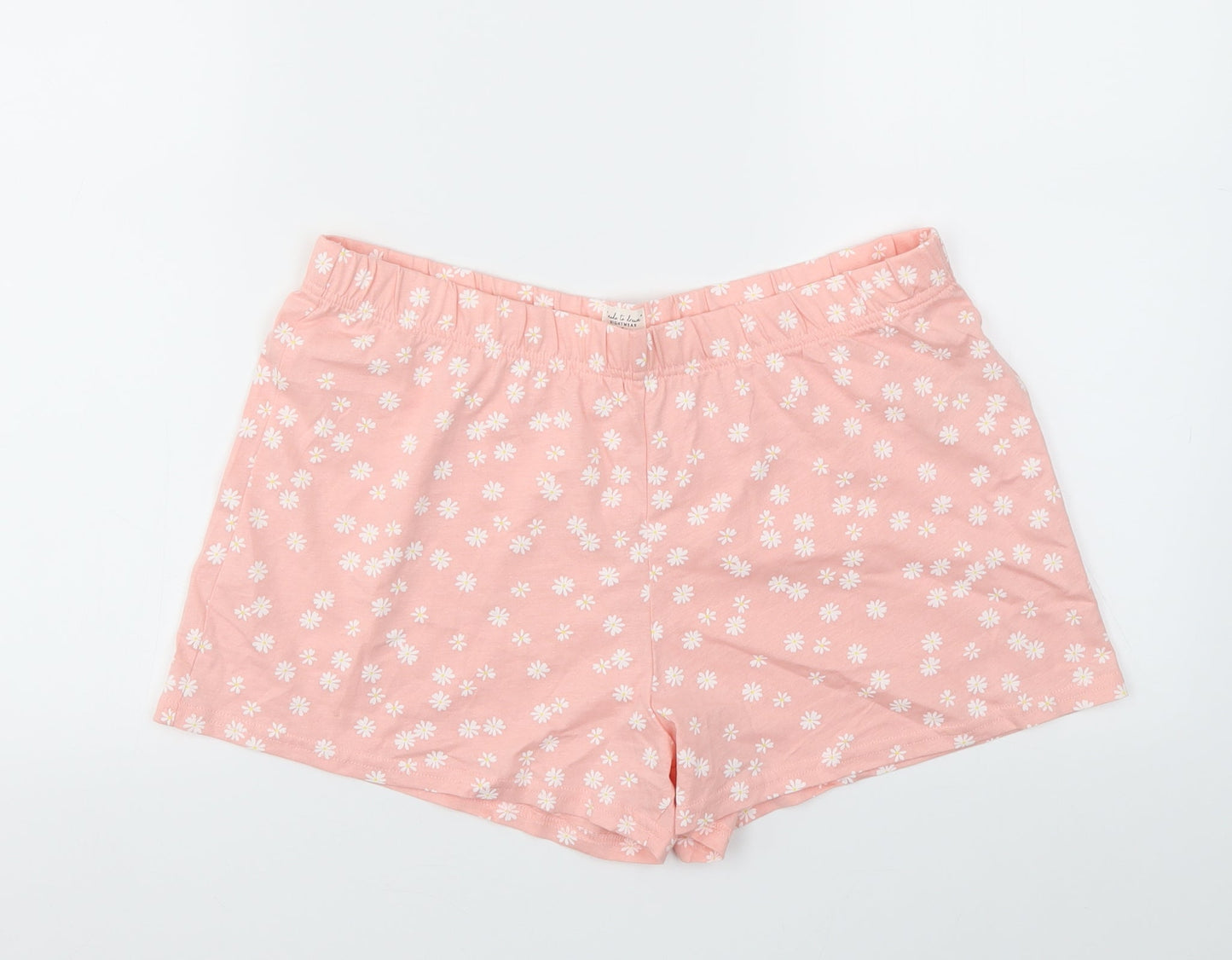 F&F Womens Orange Floral  Cut-Off Shorts Size 12 - Stretch waistband