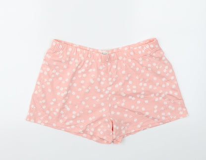 F&F Womens Orange Floral  Cut-Off Shorts Size 12 - Stretch waistband