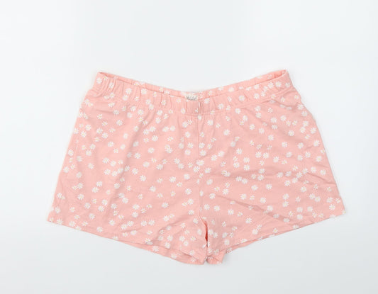 F&F Womens Orange Floral  Cut-Off Shorts Size 12 - Stretch waistband