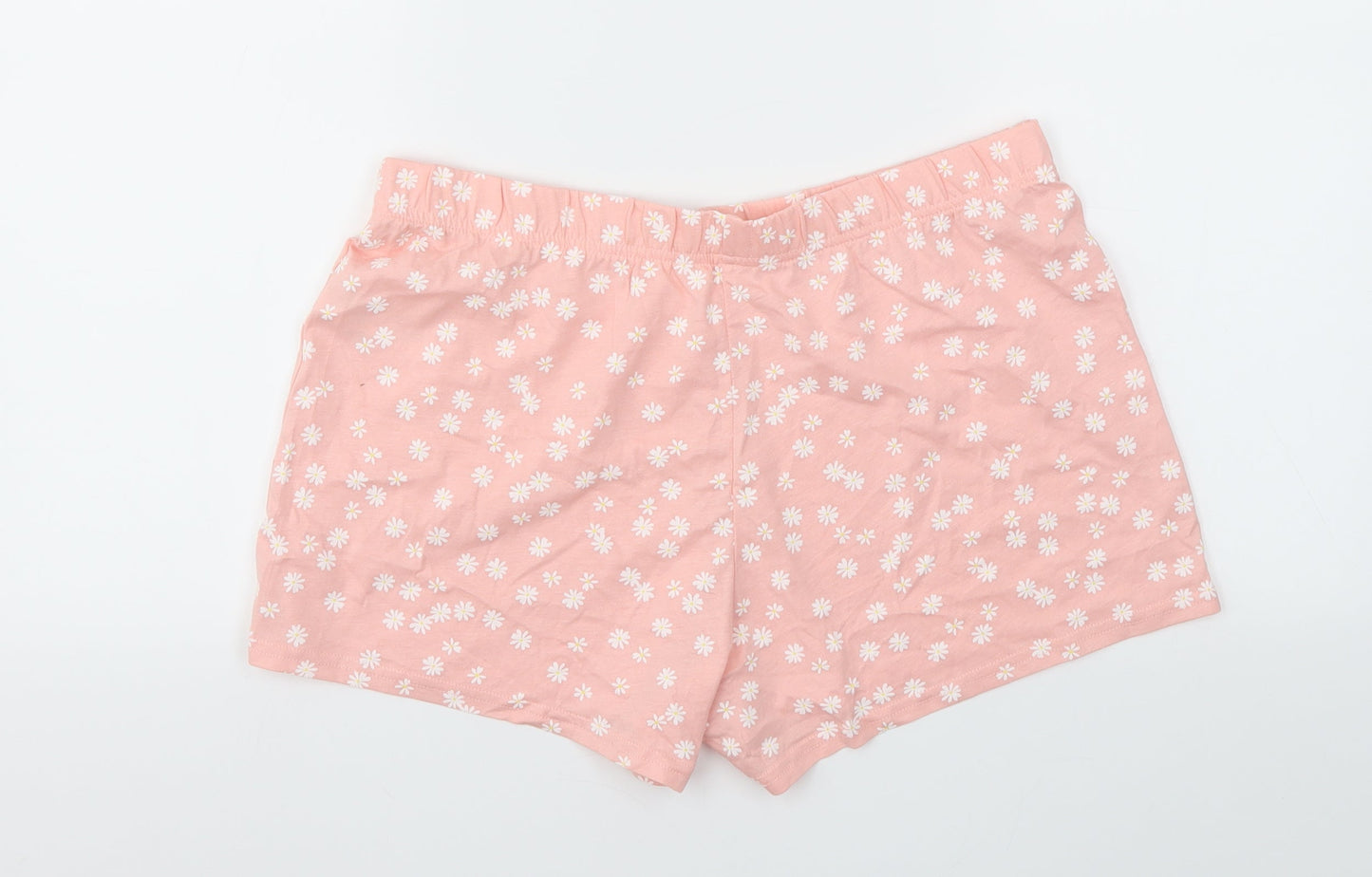 F&F Womens Orange Floral  Cut-Off Shorts Size 12 - Stretch waistband