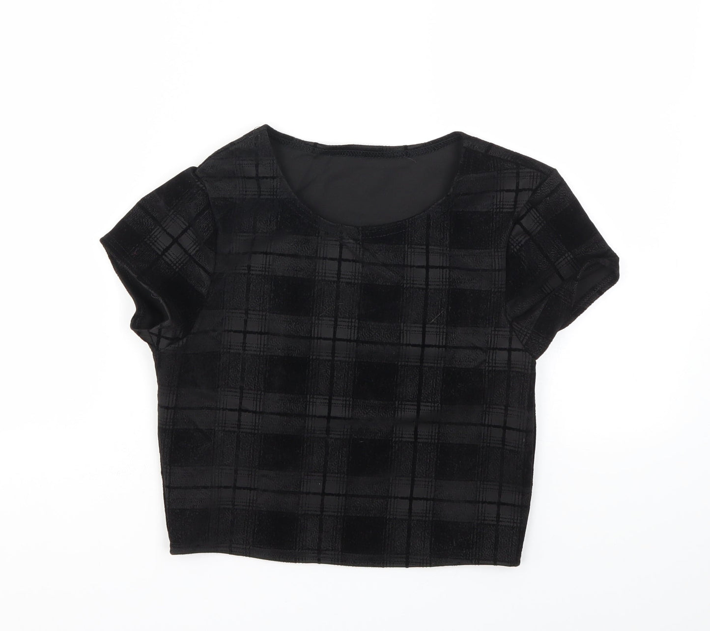 Womens UK Size 8 Preworn Black Basic T-Shirt