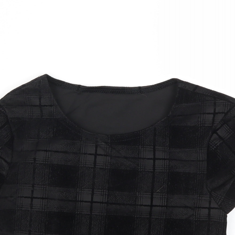 Womens UK Size 8 Preworn Black Basic T-Shirt