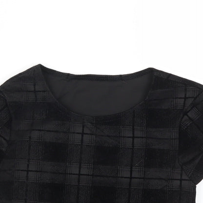 Womens UK Size 8 Preworn Black Basic T-Shirt