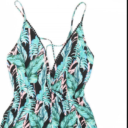 New Look Womens Multicoloured Floral  Jumpsuit One-Piece Size M