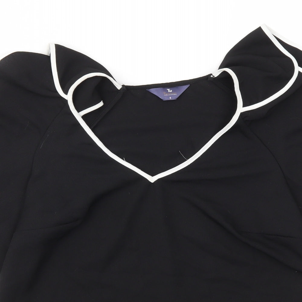 TU Womens Black   Basic Blouse Size 8