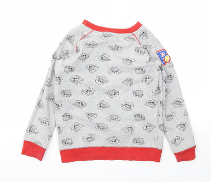 CHARICTER Boys Grey Animal Print  Pullover Hoodie Size 8 Years
