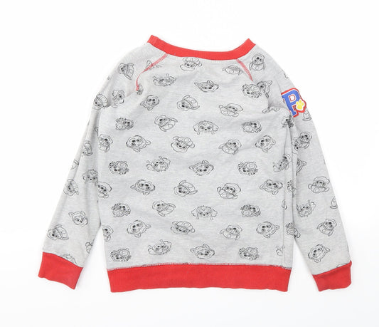 CHARICTER Boys Grey Animal Print  Pullover Hoodie Size 8 Years