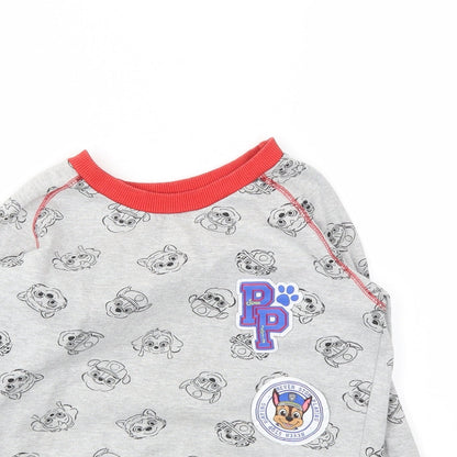 CHARICTER Boys Grey Animal Print  Pullover Hoodie Size 8 Years