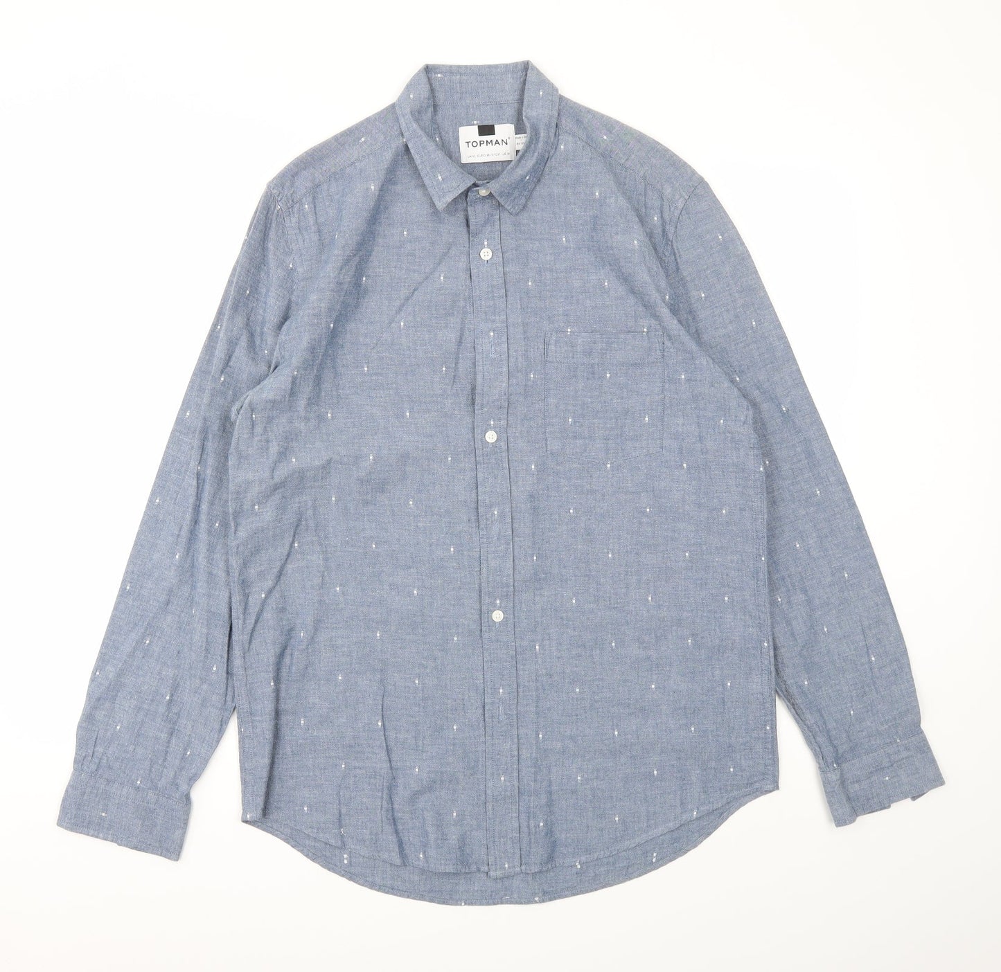 Topman Mens Blue    Button-Up Size M