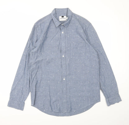 Topman Mens Blue    Button-Up Size M