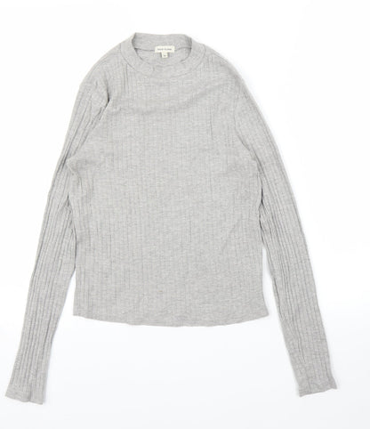 Womens UK Size 10 River Island Grey Basic T-Shirt