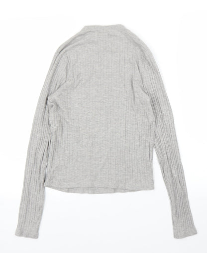Womens UK Size 10 River Island Grey Basic T-Shirt
