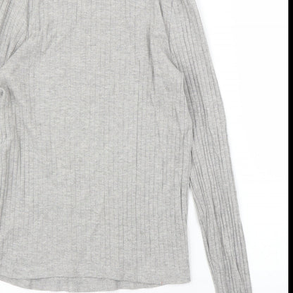 Womens UK Size 10 River Island Grey Basic T-Shirt