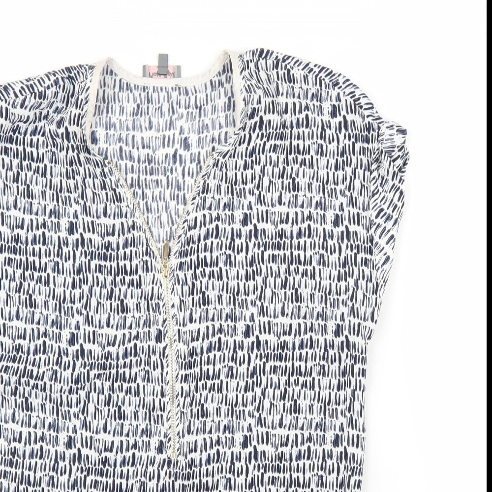Womens UK Size 8 Phase Eight Blue Basic Blouse