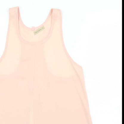 Close-up detail of Only Fashion women’s pink basic blouse, size M, - split down back