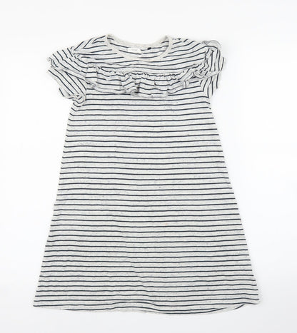 NEXT Girls Grey Striped  A-Line  Size 9 Years