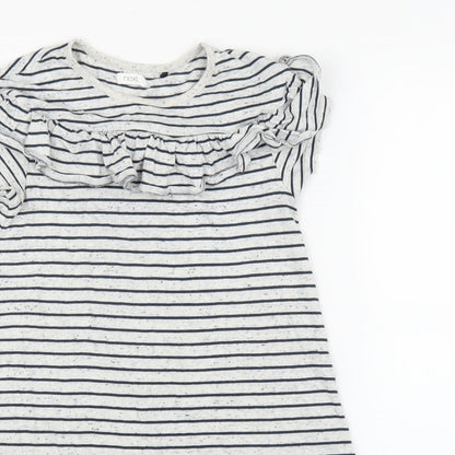 NEXT Girls Grey Striped  A-Line  Size 9 Years