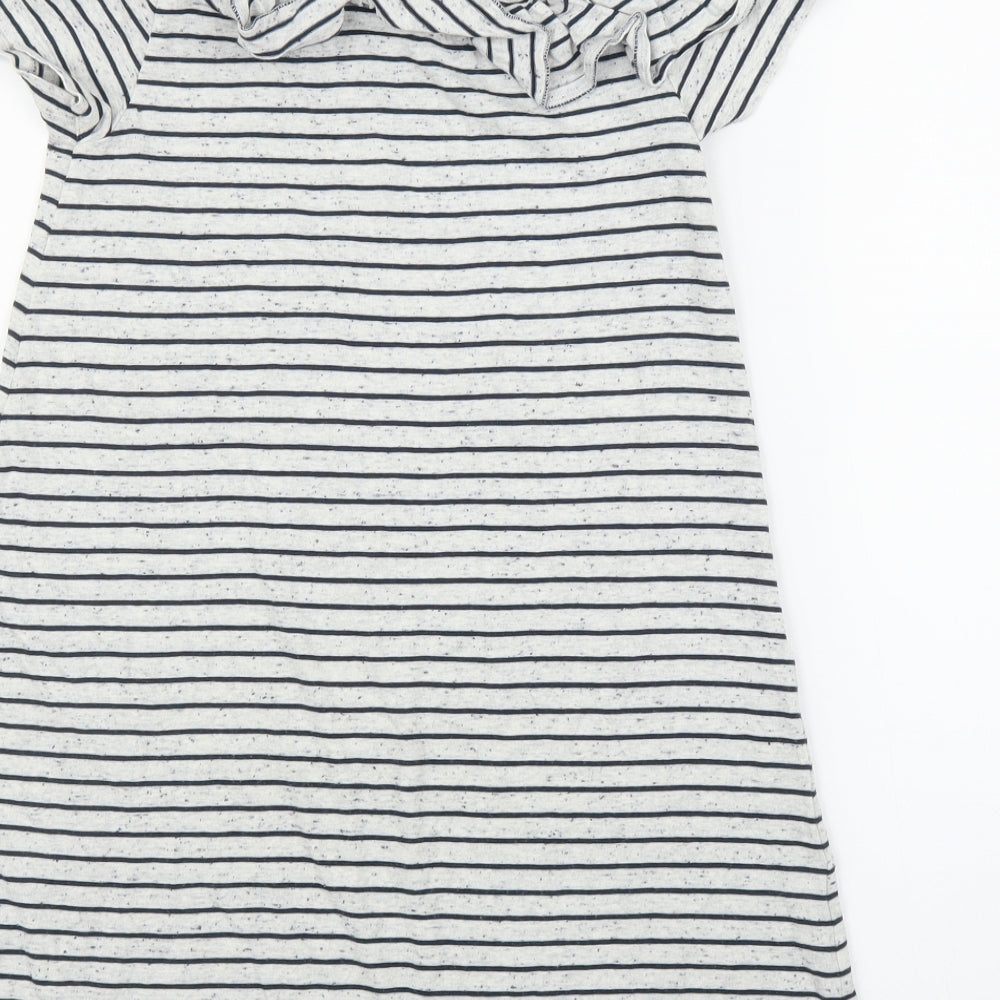NEXT Girls Grey Striped  A-Line  Size 9 Years