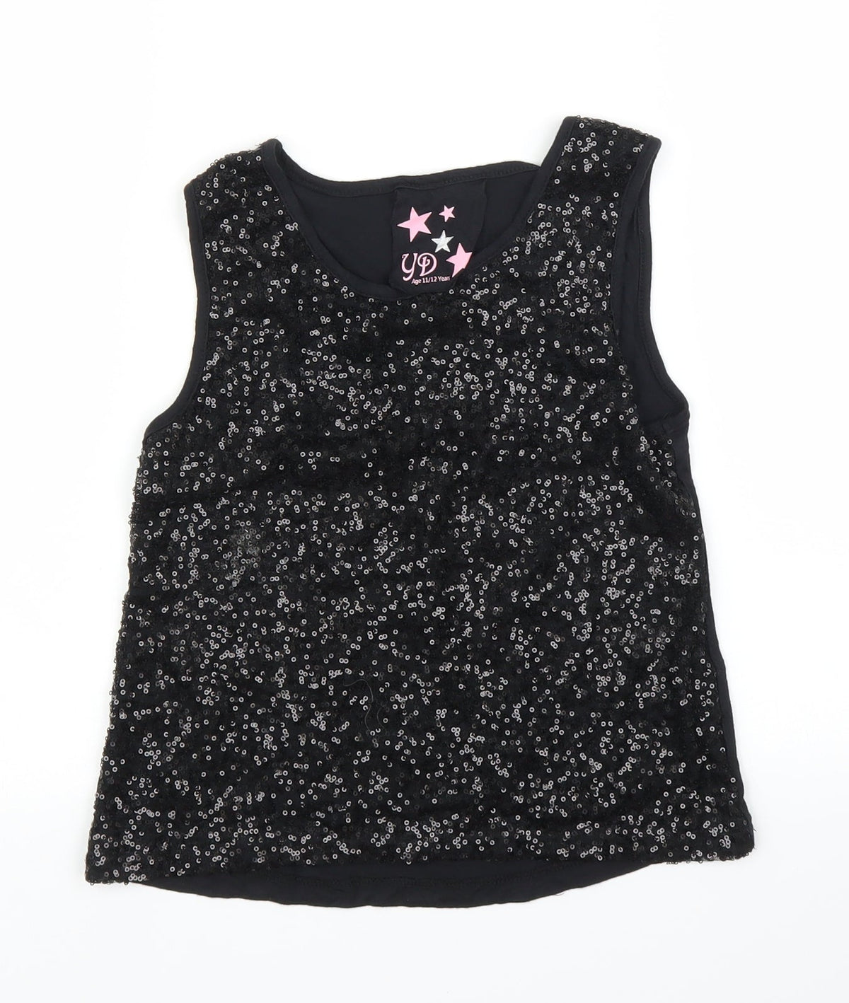 Front view of Young Dimension girls’ black basic blouse, size 11, years