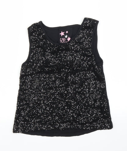 Front view of Young Dimension girls’ black basic blouse, size 11, years