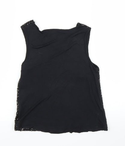 Back view of Young Dimension girls’ black basic blouse, size 11, years