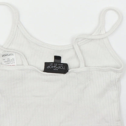 Womens UK Size 4 Topshop White Camisole Blouse