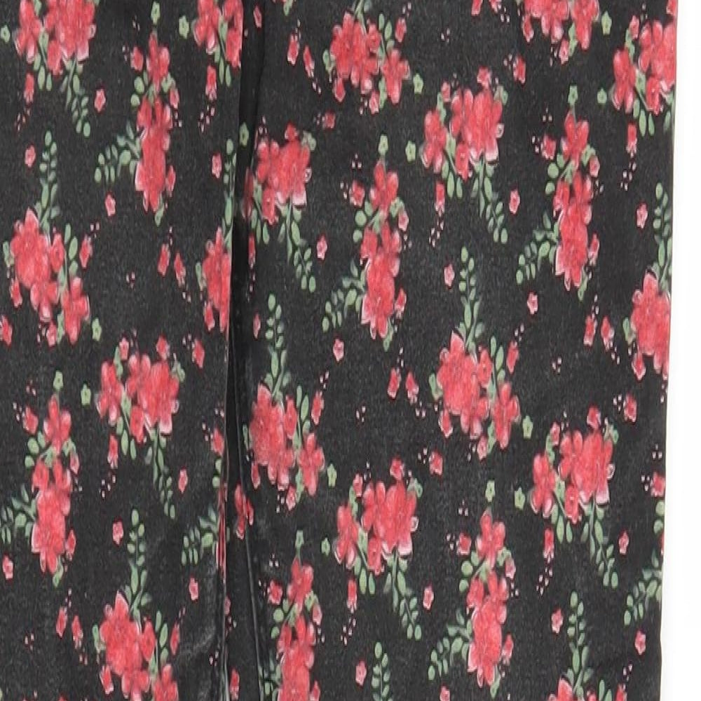 Primark Girls Black Floral Denim Skinny Jeans Size 12-13 Years