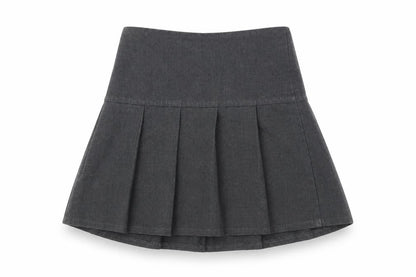 Marks & Spencer Girls Grey   Pleated Skirt Size 7-8 Years