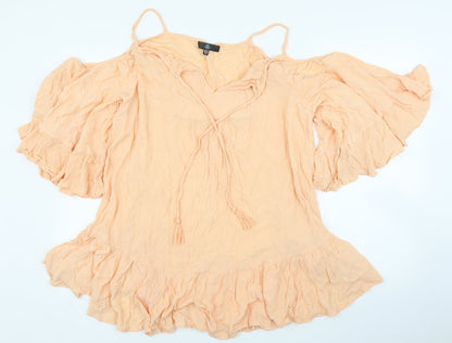 Womens UK Size 10 Missguided Pink Tunic Blouse