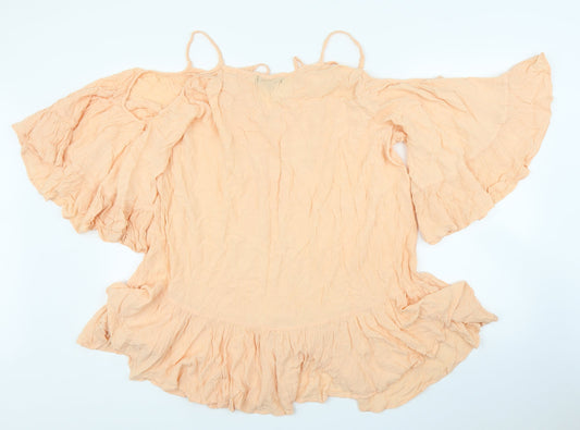 Womens UK Size 10 Missguided Pink Tunic Blouse
