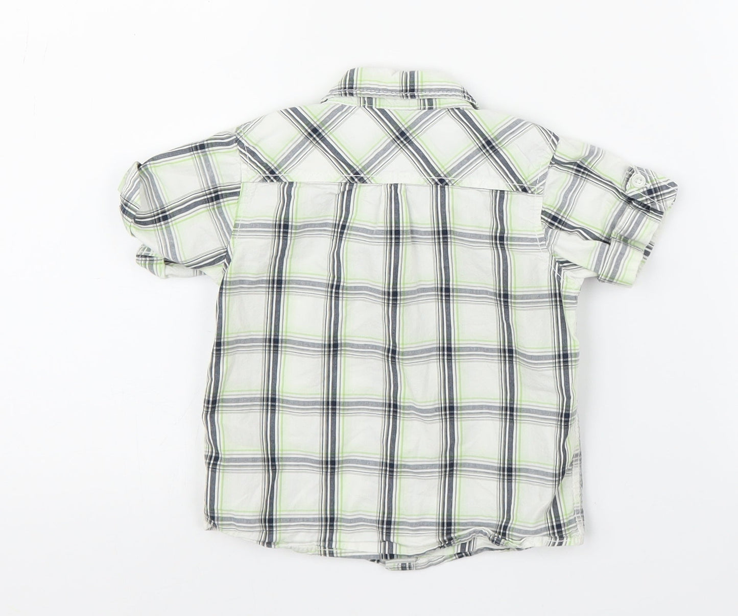 H&M Boys Green Plaid  Basic Button-Up Size 12 Months