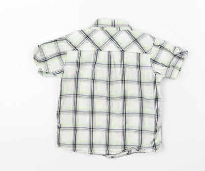H&M Boys Green Plaid  Basic Button-Up Size 12 Months