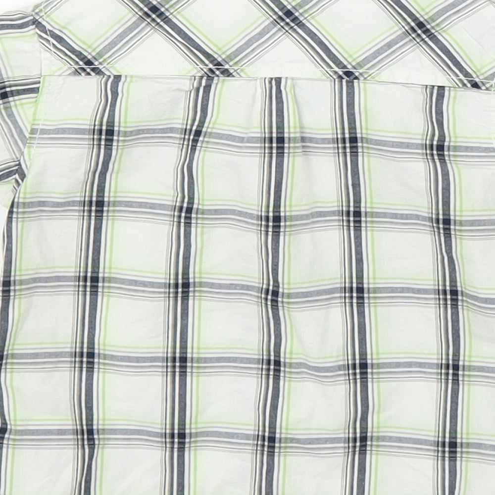 H&M Boys Green Plaid  Basic Button-Up Size 12 Months
