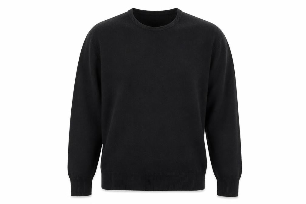 Front view of Taylor & Wright men’s black jumper, size L
