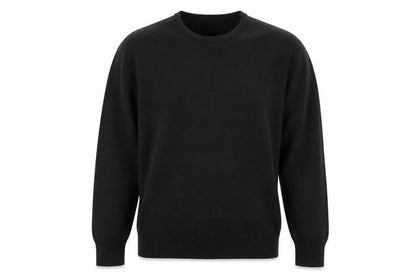Front view of Taylor & Wright men’s black jumper, size L