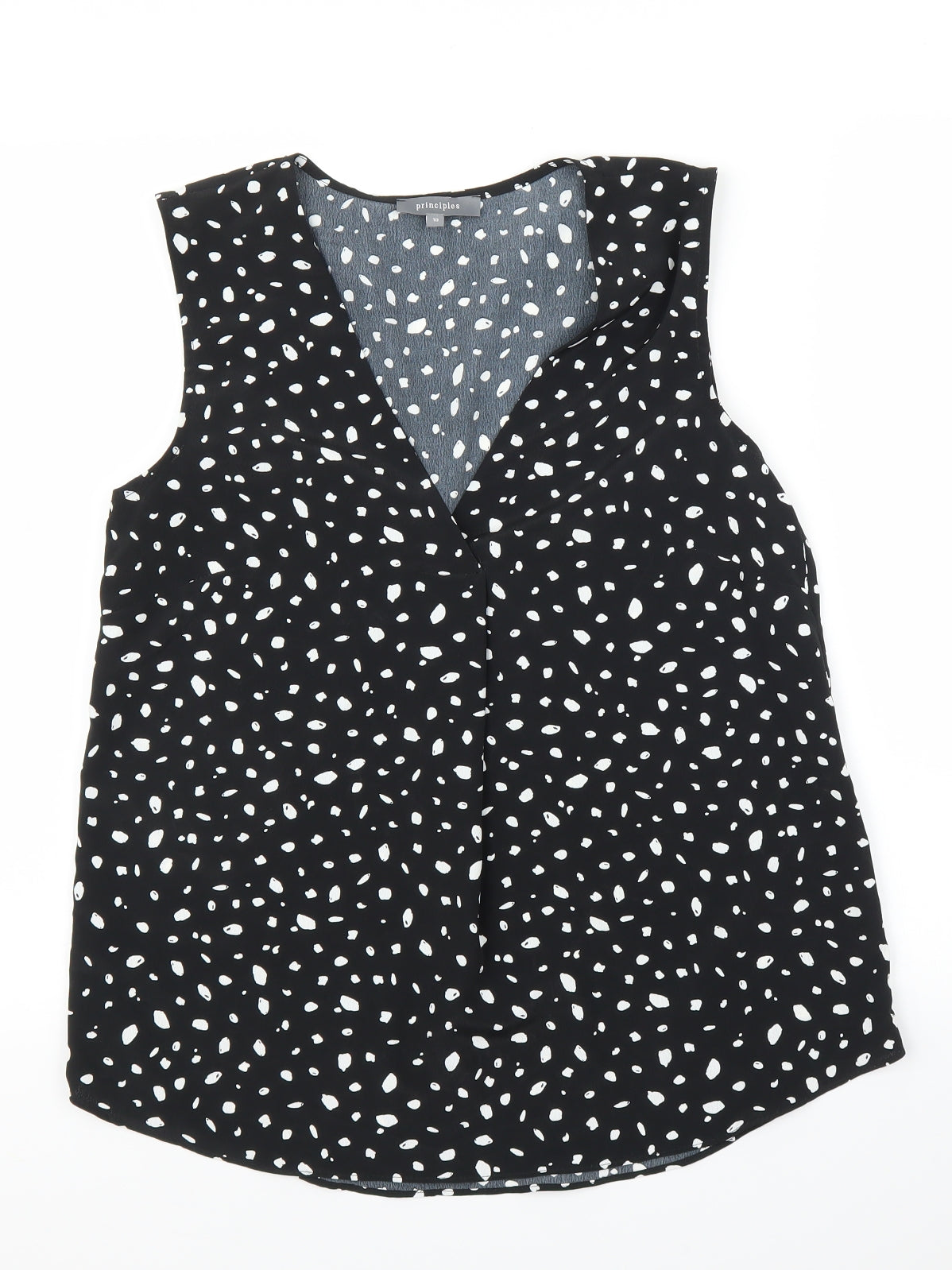 Womens UK Size 10 Principles Black Basic Blouse